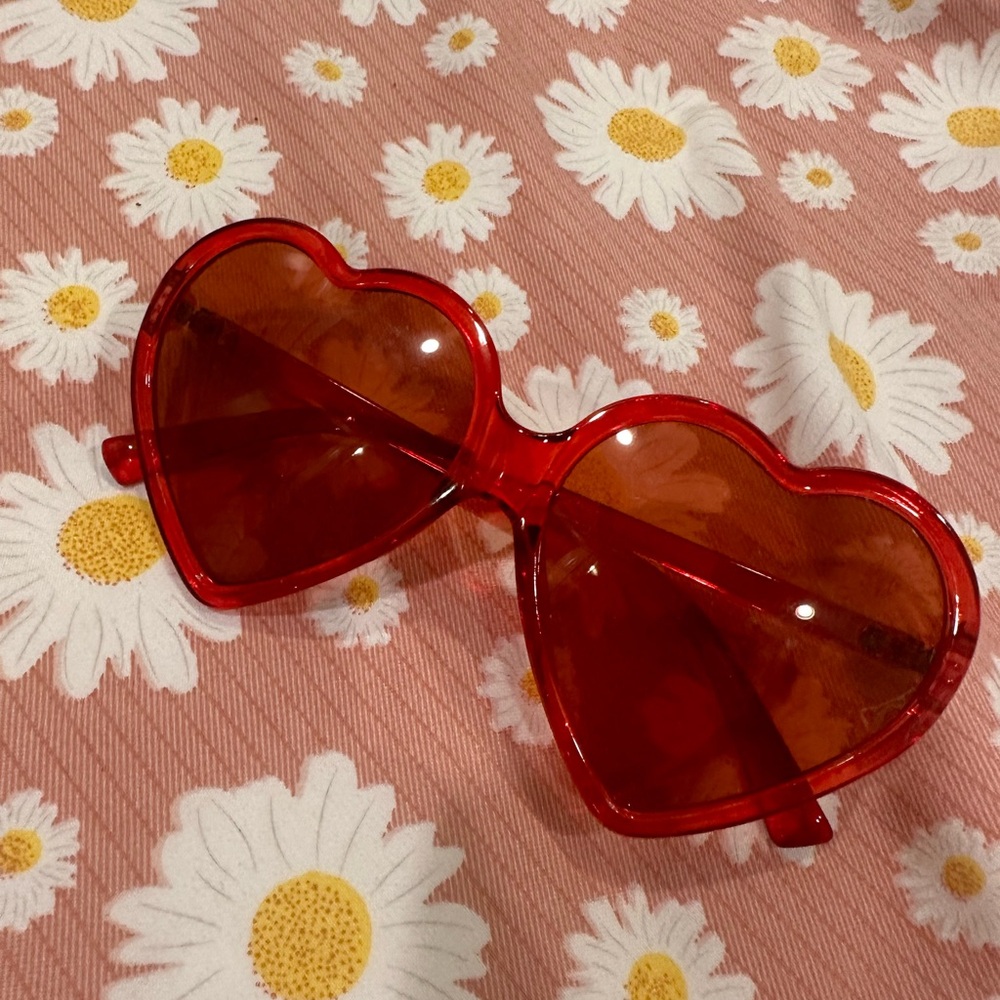 Red heart shaped glasses